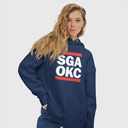 Толстовка оверсайз женская SGA OKC, цвет: тёмно-синий — фото 2