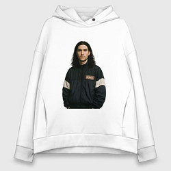 Толстовка оверсайз женская Bones спортивный стиль, цвет: белый