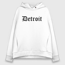 Толстовка оверсайз женская Detroit Michigan - USA, цвет: белый