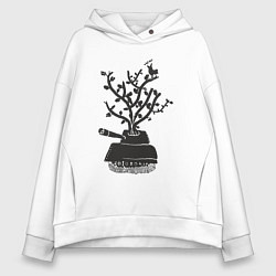 Толстовка оверсайз женская Tank tree, цвет: белый