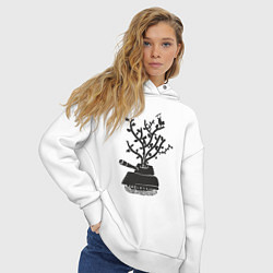 Толстовка оверсайз женская Tank tree, цвет: белый — фото 2