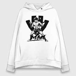 Толстовка оверсайз женская ММА аниме, цвет: белый