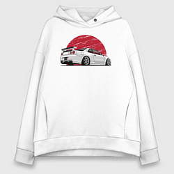 Толстовка оверсайз женская Nissan Skyline art, цвет: белый