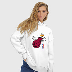 Толстовка оверсайз женская Майами Хит - команда НБА, цвет: белый — фото 2