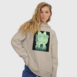 Толстовка оверсайз женская Neko Turbo Granny Dandadan, цвет: миндальный — фото 2