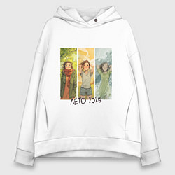 Толстовка оверсайз женская Погода аниме девушка - Лето 2025, цвет: белый