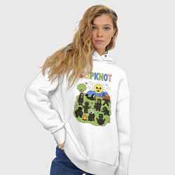 Толстовка оверсайз женская Slipknot мультяшный стиль, цвет: белый — фото 2