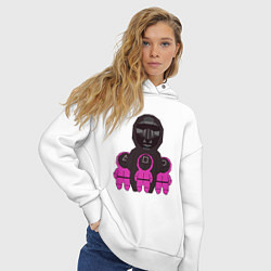 Толстовка оверсайз женская Персонажи сериала игра в кальмара, цвет: белый — фото 2
