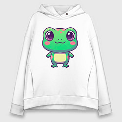 Толстовка оверсайз женская Милый лягушонок, цвет: белый