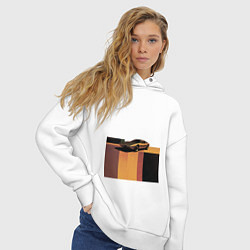 Толстовка оверсайз женская Ретрофутуризм спорткар поп-арт 1970-е, цвет: белый — фото 2