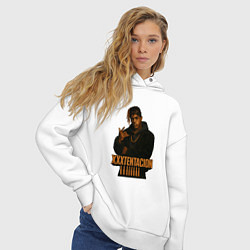 Толстовка оверсайз женская XXXTentacion gangsta, цвет: белый — фото 2