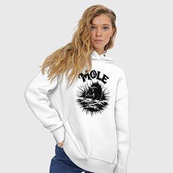 Толстовка оверсайз женская Крот в стиле готика, цвет: белый — фото 2