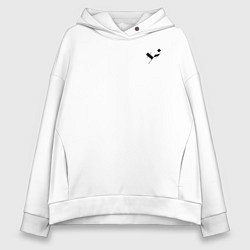 Толстовка оверсайз женская Три буквы: чёрные, цвет: белый