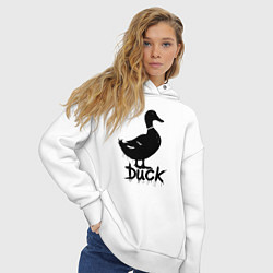 Толстовка оверсайз женская Граффити утка, цвет: белый — фото 2