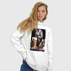 Толстовка оверсайз женская Kratos - god of bar, цвет: белый — фото 2