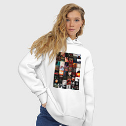 Толстовка оверсайз женская Slipknot - обложки, цвет: белый — фото 2