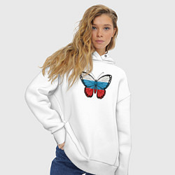 Толстовка оверсайз женская Бабочка - Россия, цвет: белый — фото 2