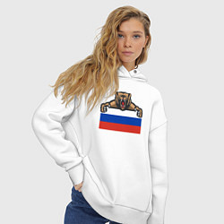 Толстовка оверсайз женская Russian bear, цвет: белый — фото 2