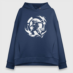 Толстовка оверсайз женская Эпичный МЧСник, цвет: тёмно-синий