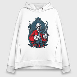 Толстовка оверсайз женская Моцарт скелет винтаж, цвет: белый