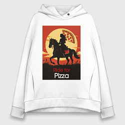 Толстовка оверсайз женская Ride for pizza, цвет: белый