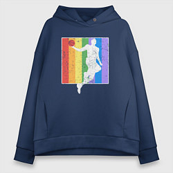 Толстовка оверсайз женская Play basket, цвет: тёмно-синий