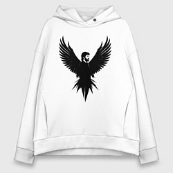 Толстовка оверсайз женская Крылатый Чак Норрис, цвет: белый