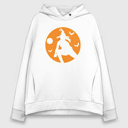 Толстовка оверсайз женская Волейбольная ведьма, цвет: белый