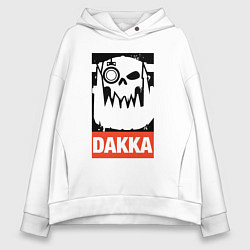 Толстовка оверсайз женская Warhammer - dakka, цвет: белый
