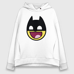 Толстовка оверсайз женская Batman smile, цвет: белый