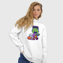 Толстовка оверсайз женская Милый Франкенштейн, цвет: белый — фото 2