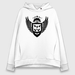 Толстовка оверсайз женская Крылатый щит Чебоксар, цвет: белый