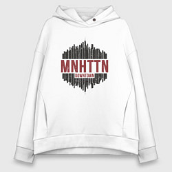 Толстовка оверсайз женская Manhattan downtown, цвет: белый