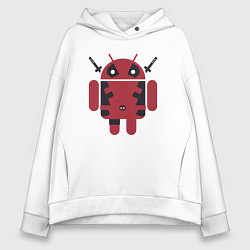 Толстовка оверсайз женская Android Deadpool, цвет: белый