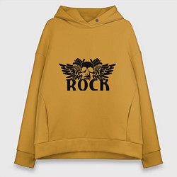 Толстовка оверсайз женская Rock Bang, цвет: горчичный
