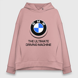 Толстовка оверсайз женская BMW Driving Machine, цвет: пыльно-розовый
