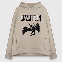 Толстовка оверсайз женская Led Zeppelin, цвет: миндальный