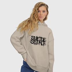 Толстовка оверсайз женская Suicide Silence, цвет: миндальный — фото 2