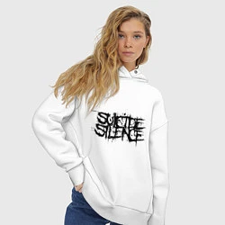 Толстовка оверсайз женская Suicide Silence, цвет: белый — фото 2