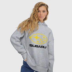 Толстовка оверсайз женская Subaru Logo, цвет: меланж — фото 2