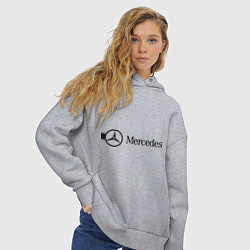 Толстовка оверсайз женская Mercedes Logo, цвет: меланж — фото 2