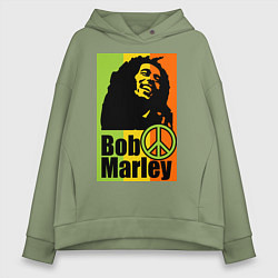 Толстовка оверсайз женская Bob Marley: Jamaica, цвет: авокадо