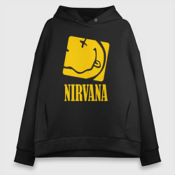 Толстовка оверсайз женская Nirvana Cube, цвет: черный