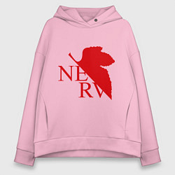 Толстовка оверсайз женская Евангелион NERV, цвет: светло-розовый