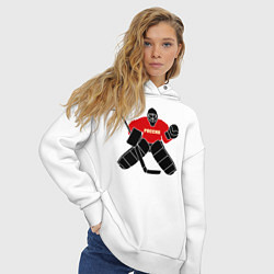 Толстовка оверсайз женская Хоккей Россия, цвет: белый — фото 2