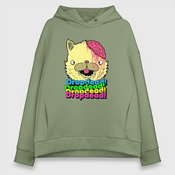 Толстовка оверсайз женская Dropdead Kitty, цвет: авокадо