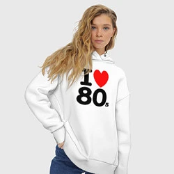 Толстовка оверсайз женская I Love 80s, цвет: белый — фото 2