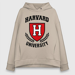 Толстовка оверсайз женская Harvard University, цвет: миндальный