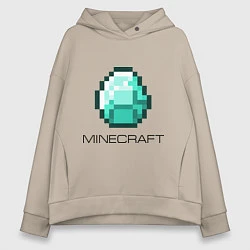 Толстовка оверсайз женская Minecraft Diamond, цвет: миндальный