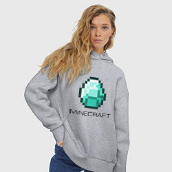 Толстовка оверсайз женская Minecraft Diamond, цвет: меланж — фото 2